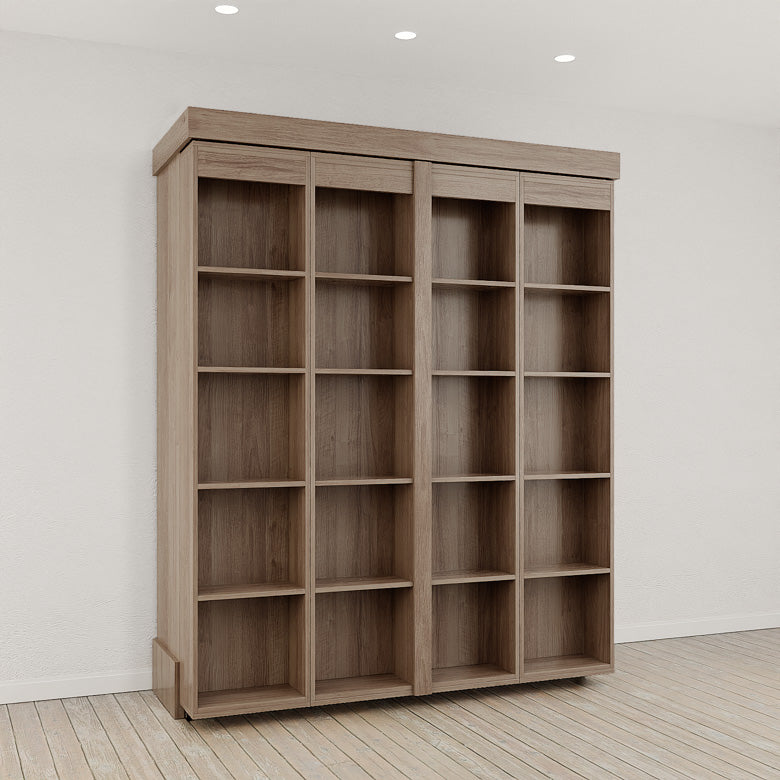 IN STOCK Queen Size Boaz BiFold Bookcase Murphy Bed - Monaco Textured Finish