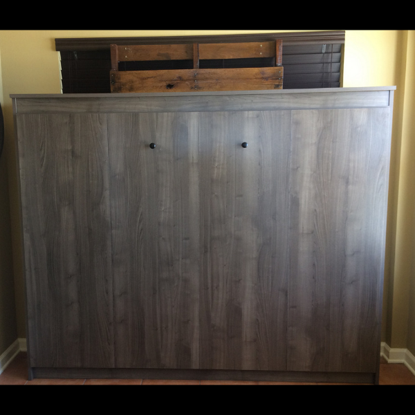 Horizontal St Augustine Panel Bed in color monaco, front view, bed pulled up