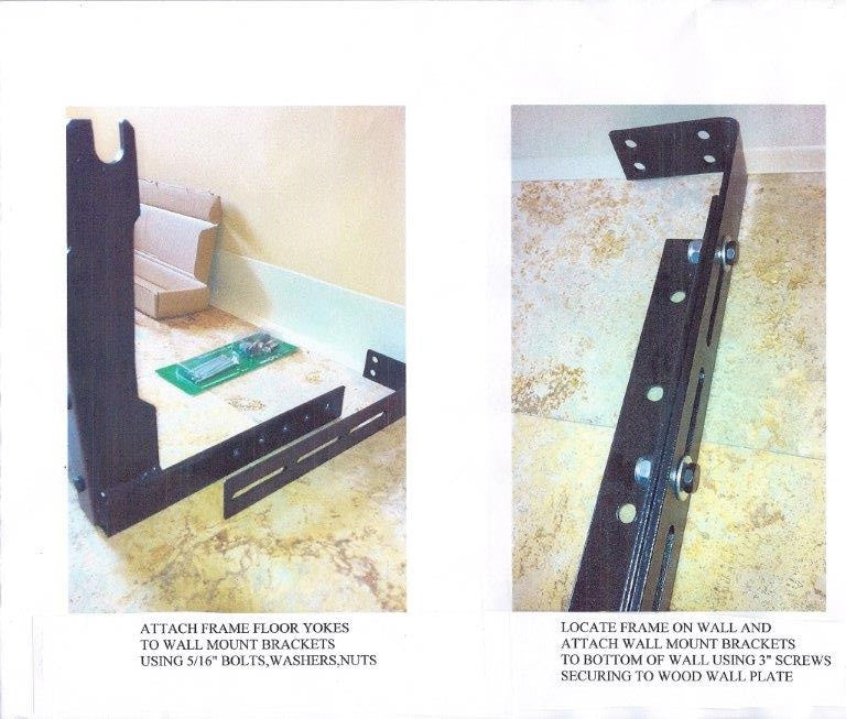 Pair of Wall Mount Brackets for Door Bed Frame with Bolts and Screws