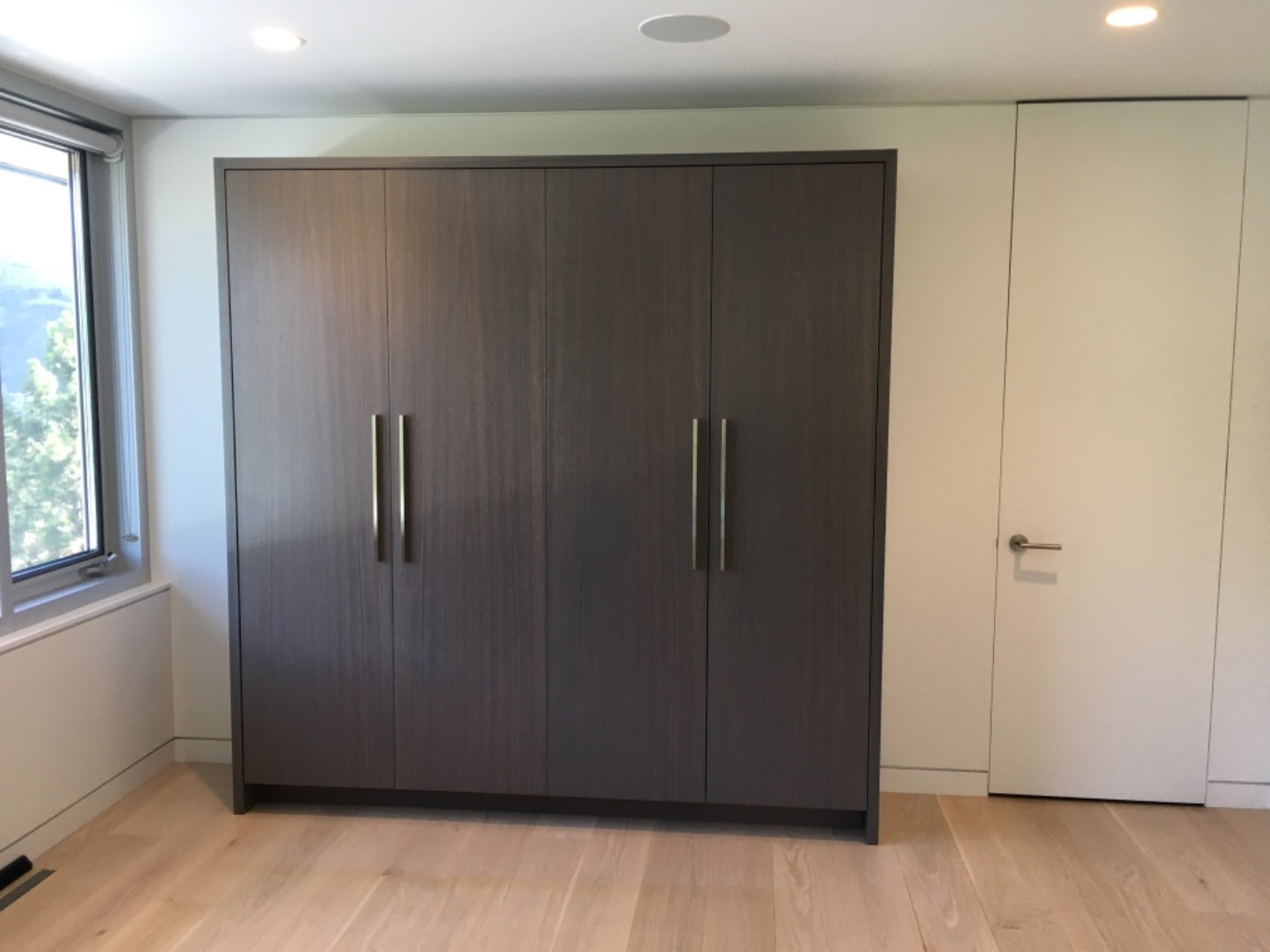 Panel Bed DIY Murphy Bed Frame Kit Cabinet Close in Dark Brown