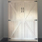 The Barn Door Panel Bed B in color white, front view