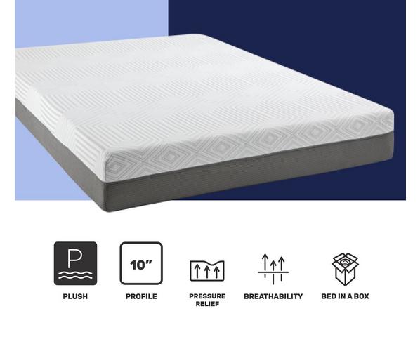 10" Medium Memory Foam Mattress in color white