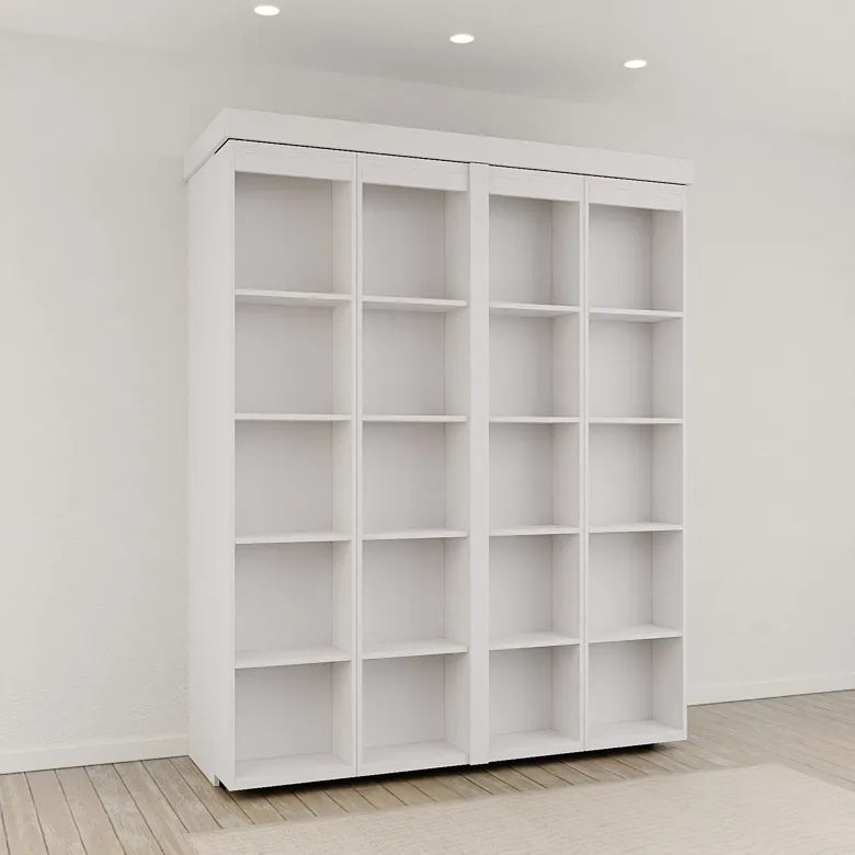 White Boaz Bifold Bookcase Murphy Bed