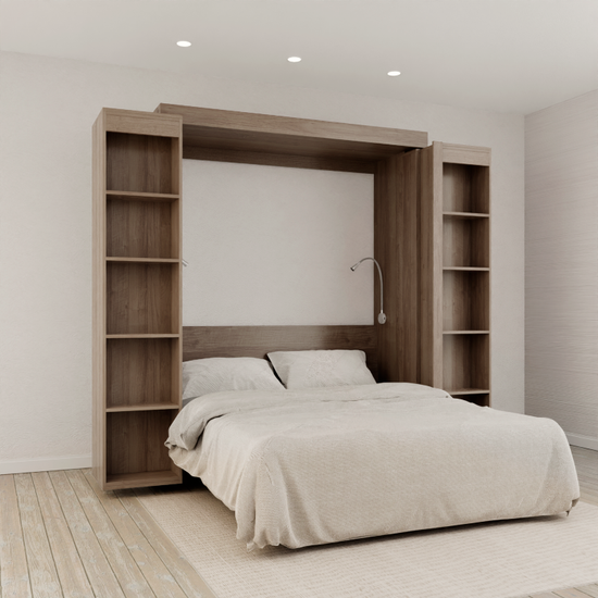 Monaco Full Size Bookcase Murphy Bed | Murphy Bed Depot