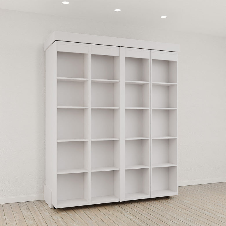 MurphyBedDepot IN STOCK Queen Size Boaz BiFold Bookcase Murphy Bed