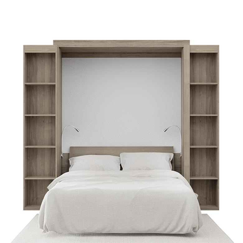 IN STOCK Monaco Double/Full Size Boaz BiFold Bookcase Murphy Bed