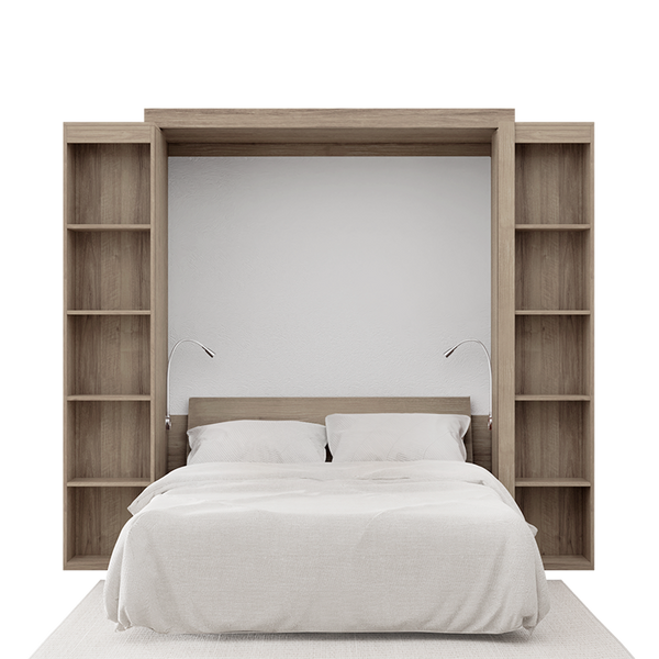 IN STOCK Wall Bed Boaz BiFold Bookcase Bed Monaco, Doublefull