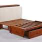 Clover Murphy Cabinet Bed Queen Size in color cherry, bed frame with open slats