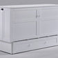 Clover Murphy Cabinet Bed Queen Size in color white, right angled view