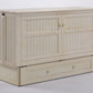 Daisy Murphy Cabinet Bed Queen Size in color buttercream, right angled view