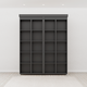 In stock Boaz BiFold Bookcase Murphy Bed in color black, bookcase front view, bed pulled up