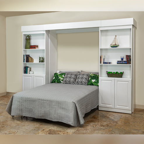 IN STOCK Wall Bed - Majestic Library Bed: Supreme - White, Queen | Buy ...