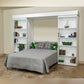 Majestic Library Bed in color white, bed pulled down, left angled view