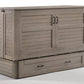 Poppy Murphy Cabinet Bed Queen Size in color brushed driftwood, right angled view