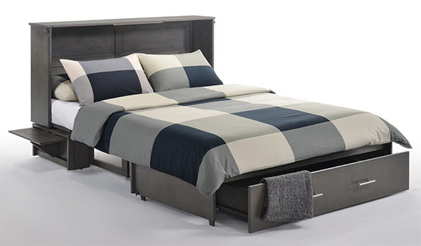 Sagebrush Murphy Cabinet Bed Queen Size in color stonewash, bed pulled open