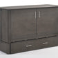 Sagebrush Murphy Cabinet Bed Queen Size in color stonewash, right angled view